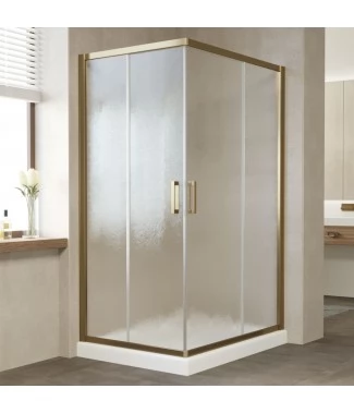 Душевой уголок Vegas Glass ZA-F 110*80 05 02 профиль бронза, стекло шиншилла
