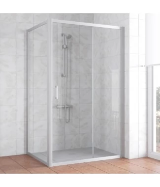Душевой уголок Vegas Glass ZP+ZPV 130*80 07 01 профиль матовый хром, стекло прозрачное