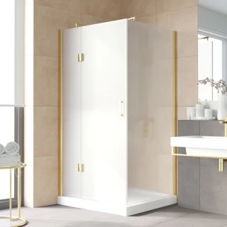 Душевой уголок Vegas Glass AFP-Fis Lux 120*90 09 10 L профиль золото, стекло сатин