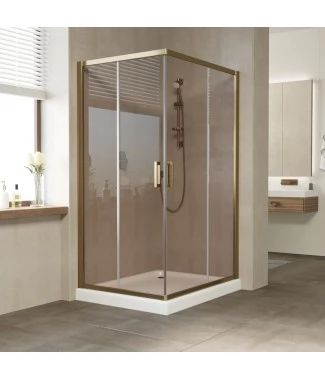 Душевой уголок Vegas Glass ZA-F 100*90 05 05 профиль бронза, стекло бронза