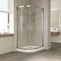 Душевой уголок Vegas Glass ZS-F 100*90 08 01 профиль глянцевый хром, стекло прозрачное. Фото 1