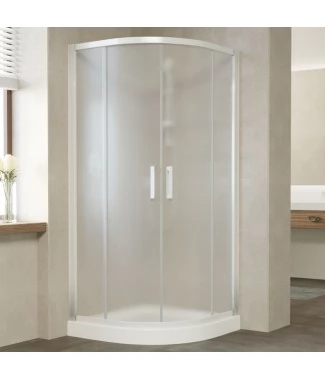Душевой уголок Vegas Glass ZS 110 01 10 профиль белый, стекло сатин