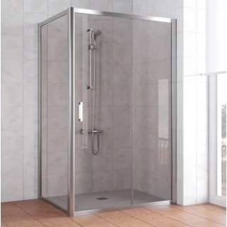 Душевой уголок Vegas Glass ZP+ZPV 120*80 08 05 профиль глянцевый хром, стекло бронза