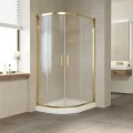 Душевой уголок Vegas Glass ZS-F 100*80 09 02 профиль золото, стекло шиншилла. Фото 1