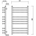 Полотенцесушитель водяной Domoterm Лаура П10 50x80, античная бронза. Фото 5