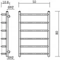 Полотенцесушитель водяной Domoterm Лаура П6 50x80, античная бронза. Фото 6