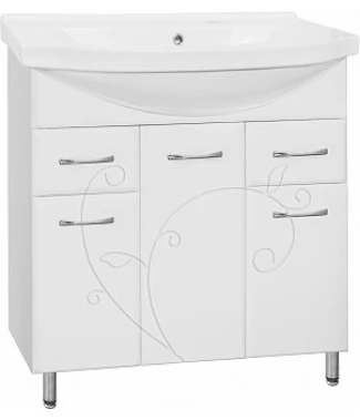 Тумба с раковиной Style Line Эко Фьюжн №26 80 белая