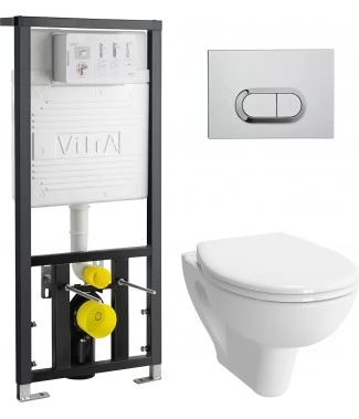Комплект VitrA S20 9004B003-7202 подвесной унитаз + инсталляция + кнопка