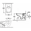 Унитаз подвесной Villeroy & Boch O Novo 5660HR01 alpin, безободковый. Фото 7