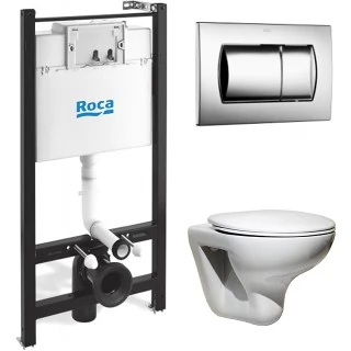 Комплект Roca Mateo 7893100010 подвесной унитаз + инсталляция + кнопка
