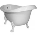 Ванна из искусственного камня Фэма Салерно 168x80 белая, белые ножки. Фото 2