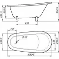 Ванна из искусственного камня Фэма Салерно 168x80 белая, белые ножки. Фото 5