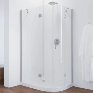 Душевой уголок Vegas Glass AFS-F 100*80 07 01 L профиль матовый хром, стекло прозрачное