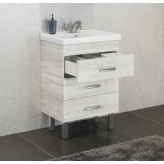 Тумба с раковиной Comforty Никосия 60Н дуб белый