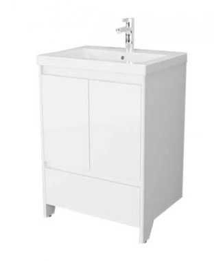 Тумба с раковиной Velvex Klaufs 60.2D.1Y белая, напольная