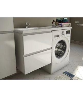 Тумба с раковиной Эстет Dallas Luxe 140 подвесная, 2 ящика, белый