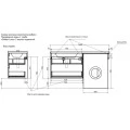 Тумба с раковиной Эстет Dallas Luxe 140 подвесная, 2 ящика, белый. Фото 1
