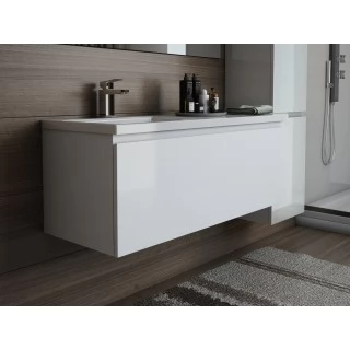 Тумба с раковиной Эстет Dallas Luxe 140 подвесная, 1 длинный ящик, белый