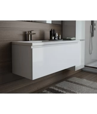Тумба с раковиной Эстет Dallas Luxe 140 подвесная, 1 длинный ящик, белый