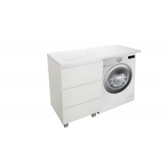 Тумба с раковиной Эстет Dallas Luxe 140, 3 ящика, белый