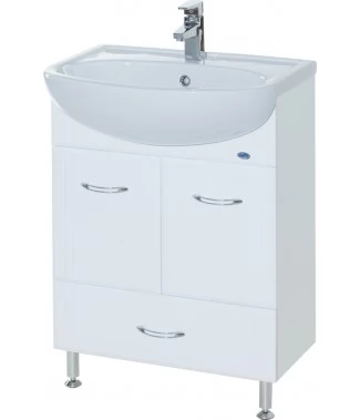 Тумба с раковиной Bellezza Уют 50 с нижним ящиком, белый