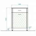 Тумба Style Line Эко Стандарт ТН 60 с бельевой корзиной, белая. Фото 2