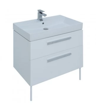 Тумба с раковиной Aquanet Nova 75 2 ящика, белый глянец