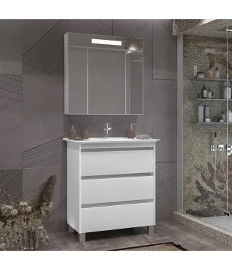 Комплект мебели Opadiris Фреш 80 напольная белая