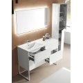 Пенал Sanvit Лира L/R белый глянец , напольный, белый профиль. Фото 2