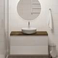 Столешница в ванную из лиственницы 100 (темный) - распродажа. Фото 1