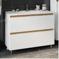 Комплект мебели Венеция Bianco 105 белый (зеркало с 2 шкафчиками). Фото 2