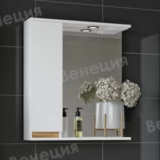 Зеркало-шкаф Венеция Bianco 60 белый, левый