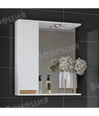 Зеркало-шкаф Венеция Bianco 60 белый, левый
