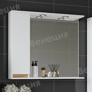 Зеркало-шкаф Венеция Bianco 80 белый, правый