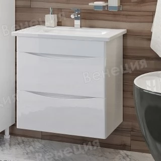 Тумба с раковиной Венеция Даниэль 60 подвесная белая (2 ящ., ум.Como 60)