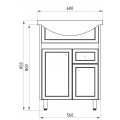 Тумба с раковиной ASB-Mebel Орхидея 60 белая, северное дерево. Фото 5