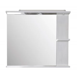Зеркало ASB-Mebel Орхидея 80 белое, северное дерево, с подсветкой