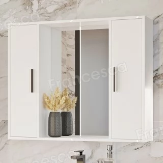 Шкаф-зеркало Francesca Eco 90 белый (витринный образец)