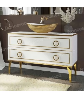 Тумба с раковиной на заказ Francesca Оазис 120 2 ящика (ум. CeramaLux 7811AJW)