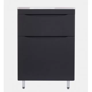 Тумба с раковиной Style Line Бергамо мини 60 напольная Люкс Plus черный антискрейч