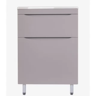 Тумба с раковиной Style Line Бергамо мини 60 напольная Люкс Plus серый антискрейч