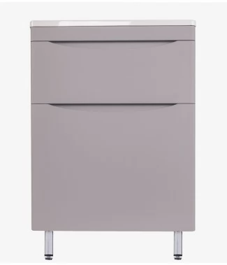 Тумба с раковиной Style Line Бергамо мини 60 напольная Люкс Plus серый антискрейч