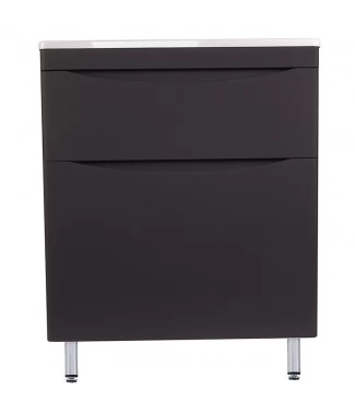 Тумба с раковиной Style Line Бергамо мини 70 напольная Люкс Plus черный антискрейч