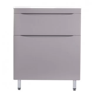 Тумба с раковиной Style Line Бергамо мини 70 напольная Люкс Plus серый антискрейч