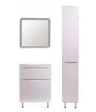 Комплект мебели Style Line Бергамо мини 70 напольная Люкс Plus белый антискрейч