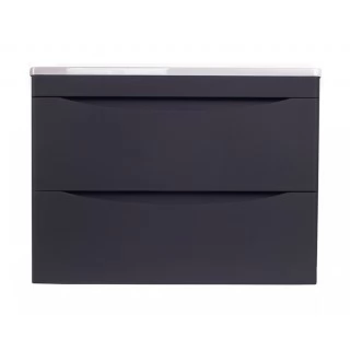 Тумба с раковиной Style Line Бергамо мини 70 подвесная Люкс Plus черный антискрейч
