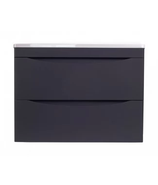 Тумба с раковиной Style Line Бергамо мини 70 подвесная Люкс Plus черный антискрейч