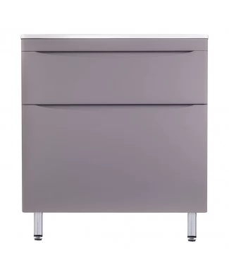 Тумба с раковиной Style Line Бергамо мини 80 напольная Люкс Plus серый антискрейч