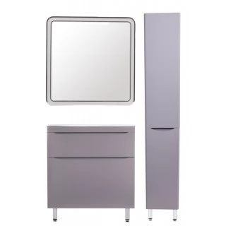 Комплект мебели Style Line Бергамо мини 80 напольная Люкс Plus серый антискрейч