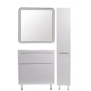 Комплект мебели Style Line Бергамо мини 80 напольная Люкс Plus белый антискрейч